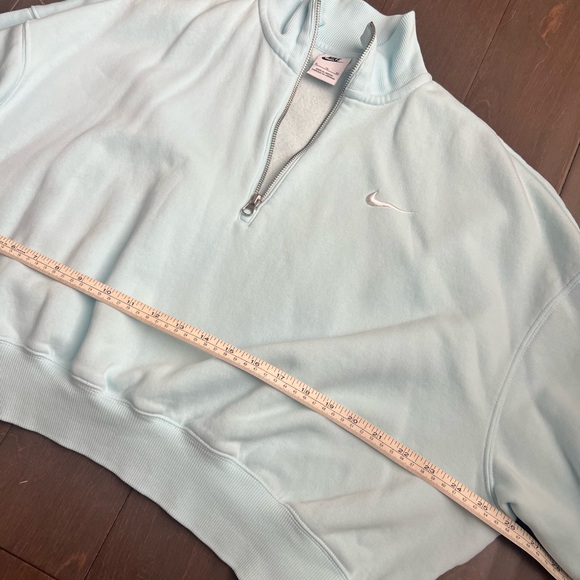 Nike Phoenix Cropped Ice Blue Half Zip Sweatshirt - Picture 3 of 5